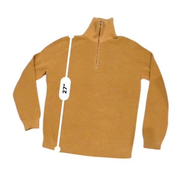 Nordstrom TechSmart Thermolite Merino Wool Blend Quarter-Zip Sweater L Camel NWT - Picture 5 of 6